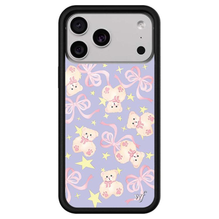 For iPhone 17 Pro WildFlow Red Star Series Pattern Phone Case(Bow-adorned Bear)