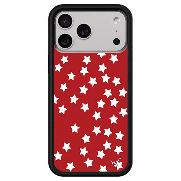 For iPhone 17 Pro WildFlow Red Star Series Pattern Phone Case(Red Stars)