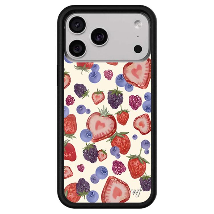 For iPhone 17 Pro WildFlow Stars Series Pattern Phone Case(Strawberry Fruit Tart)