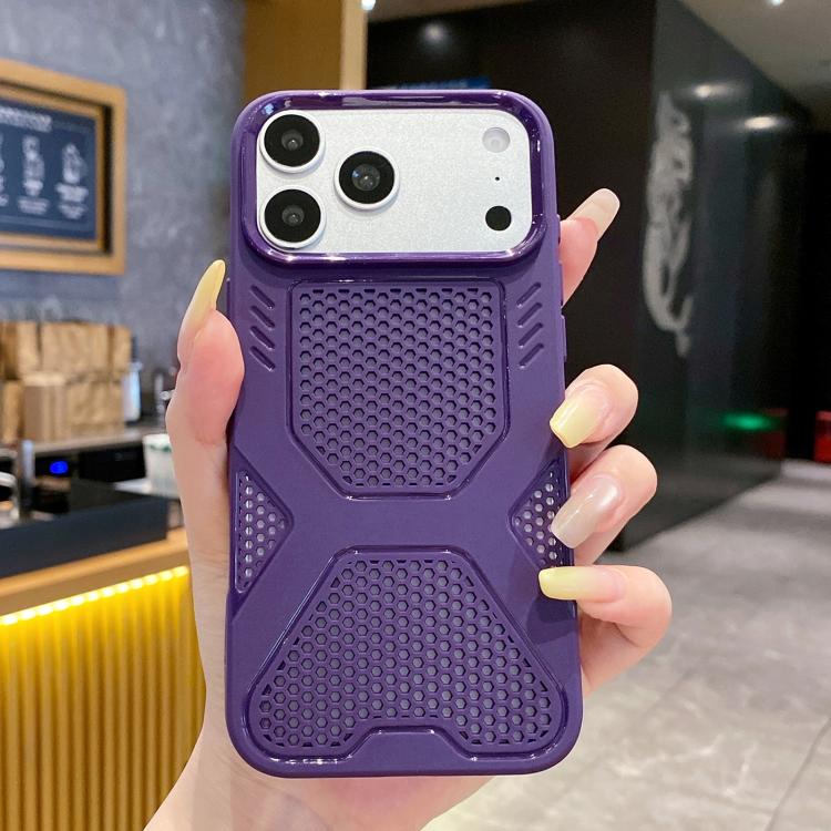 For iPhone 17 Pro X Armor Heat Dissipation TPU Phone Case(Purple)
