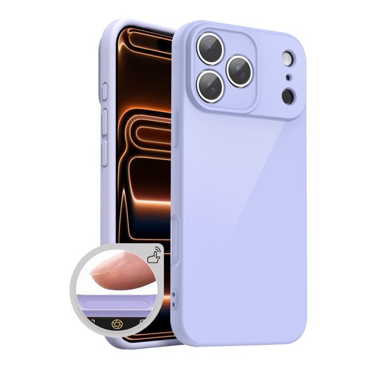 For iPhone 17 Pro XDcase AI Button Integrated Full Coverage Imitation Silicone Phone Case(Purple)