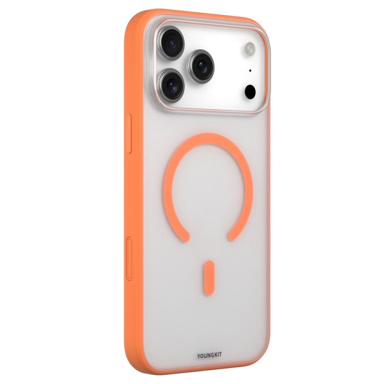 For iPhone 17 Pro YOUNGKIT Clear Series Magnetic TPU PC Hybrid Phone Case(QTCCX003 Orange)