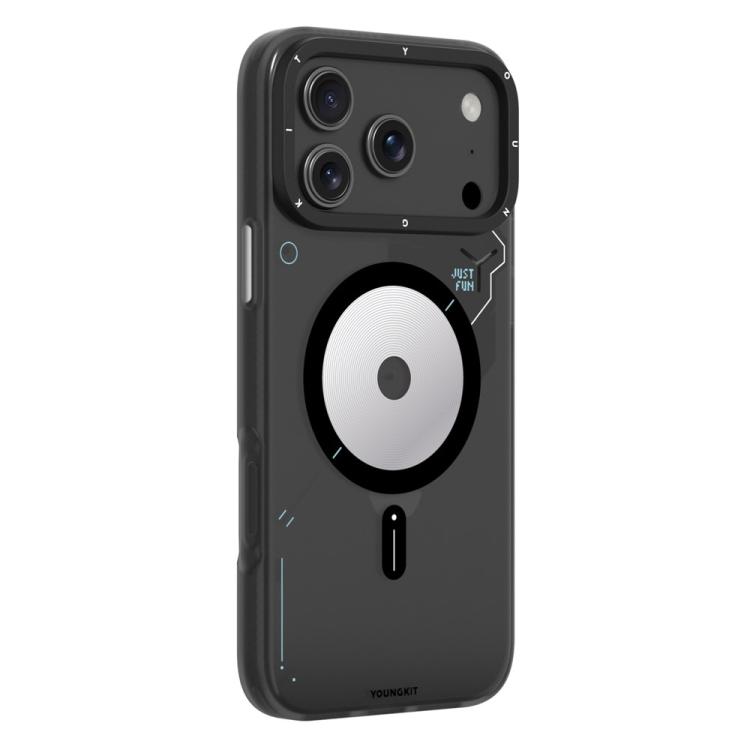For iPhone 17 Pro YOUNGKIT Disc Design Series TPU PC Hybrid Magnetic Phone Case(DZCX001 Gray)