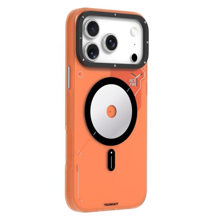 For iPhone 17 Pro YOUNGKIT Disc Design Series TPU PC Hybrid Magnetic Phone Case(DZCX003 Orange)