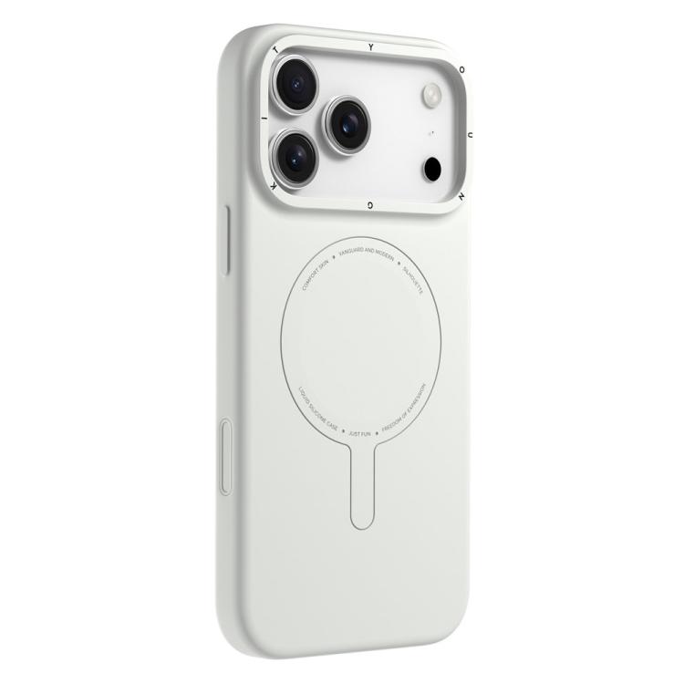 For iPhone 17 Pro YOUNGKIT Morandi Series Magnetic Liquid Silicone PC Phone Case(Gray)