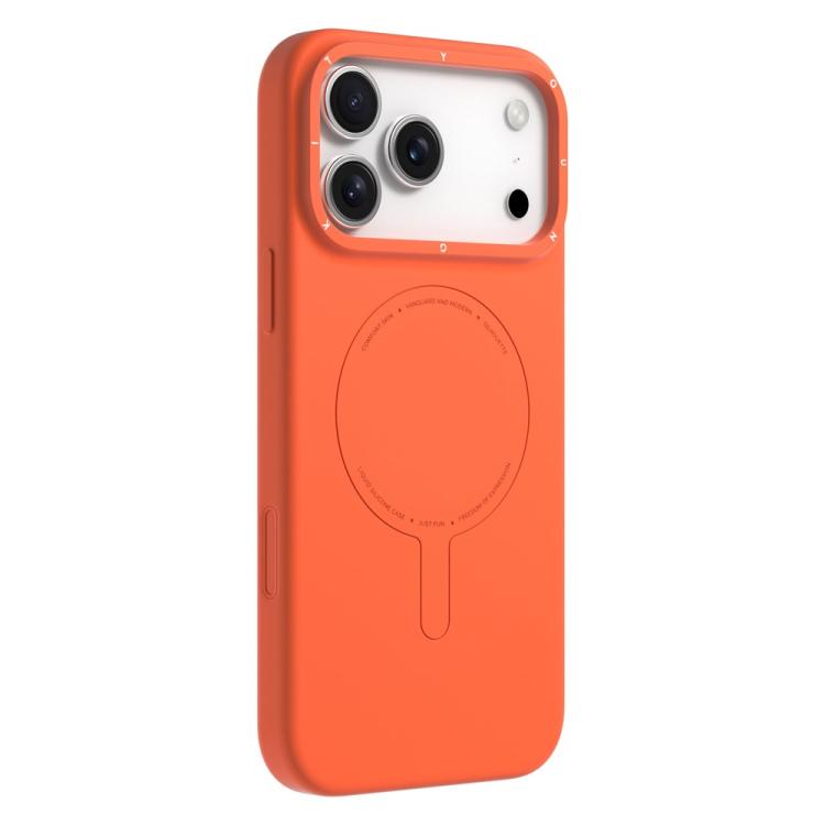 For iPhone 17 Pro YOUNGKIT Morandi Series Magnetic Liquid Silicone PC Phone Case(Orange)