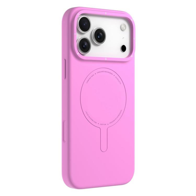 For iPhone 17 Pro YOUNGKIT Morandi Series Magnetic Liquid Silicone PC Phone Case(Rose Pink)