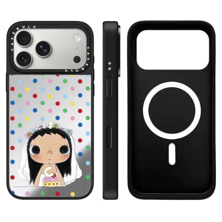 For iPhone 17 Pro YUY Series Pattern Camera Control Button Mirror Magnetic Phone Case(YUY Dots)