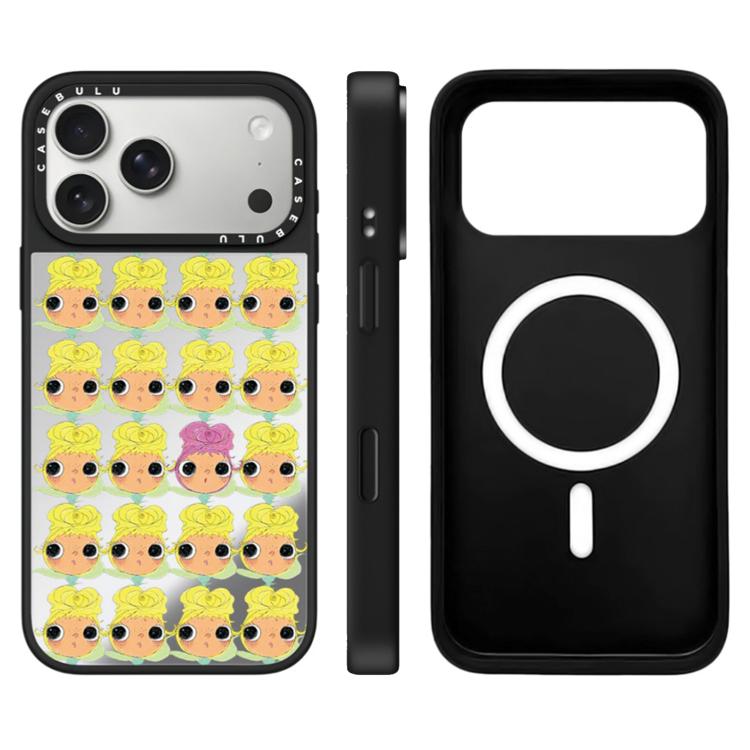 For iPhone 17 Pro YUY Series Pattern Camera Control Button Mirror Magnetic Phone Case(YUY Rose Heads)