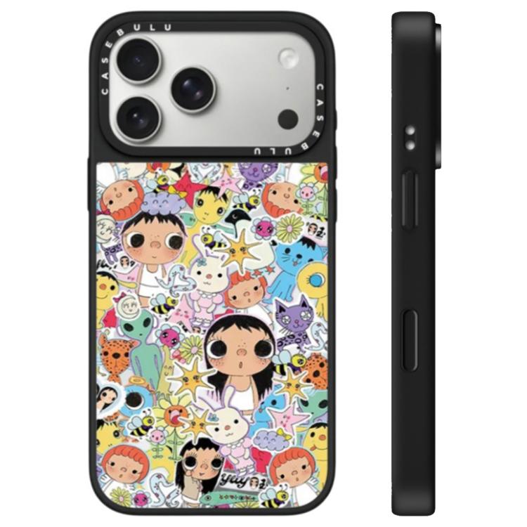 For iPhone 17 Pro YUY Series Pattern Camera Control Button Mirror Phone Case(YUY Stars Animals)