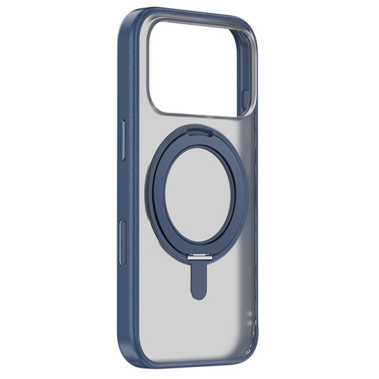For iPhone 17 Pro ZGA Feitian 360 Rotation Holder Magsafe PC Hybrid TPU Phone Case(Blue)