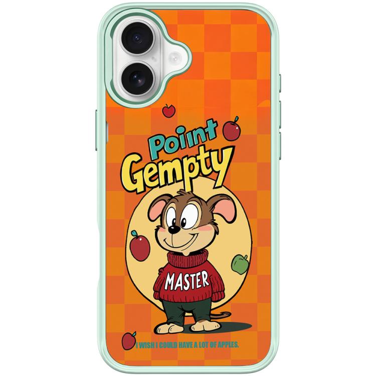 For iPhone 17 Red Green Apple Dog Pattern Magnetic Phone Case(Light Green)