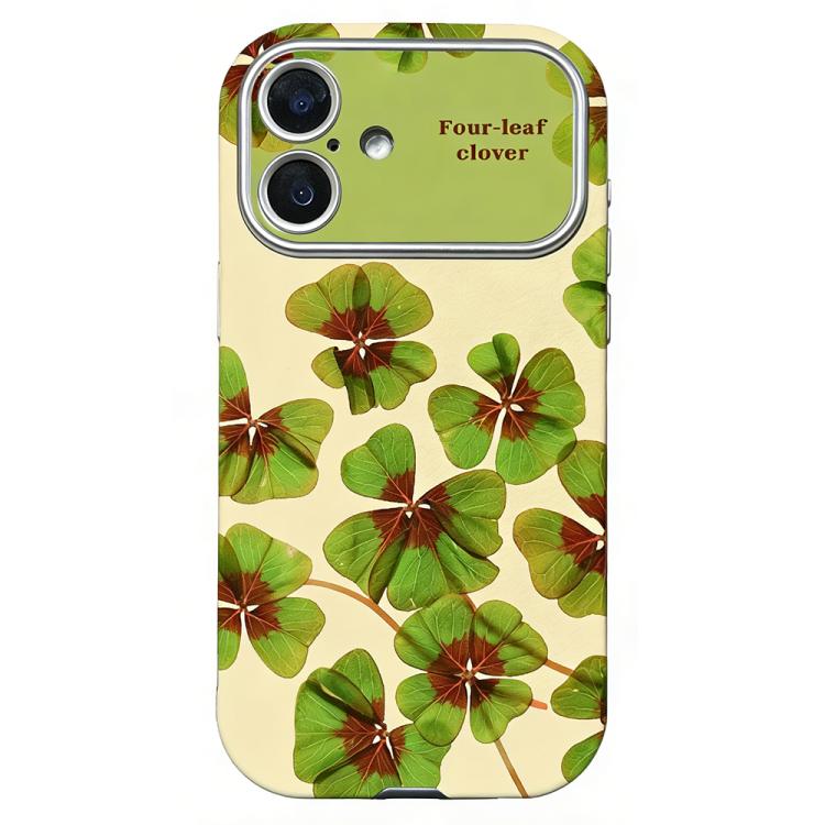 For iPhone 17 Rounded Edge Large Window Silicone Phone Case(Four-leaf Clover)