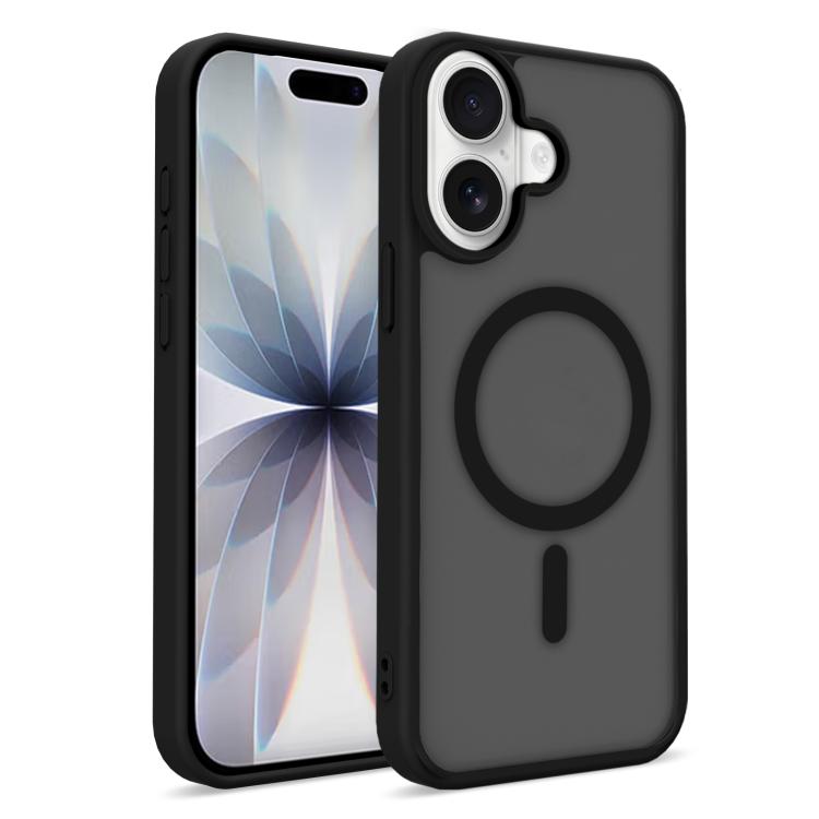 For iPhone 17 Skin-Friendly Magnetic Shockproof TPU Hybrid PC Phone Case(Black)