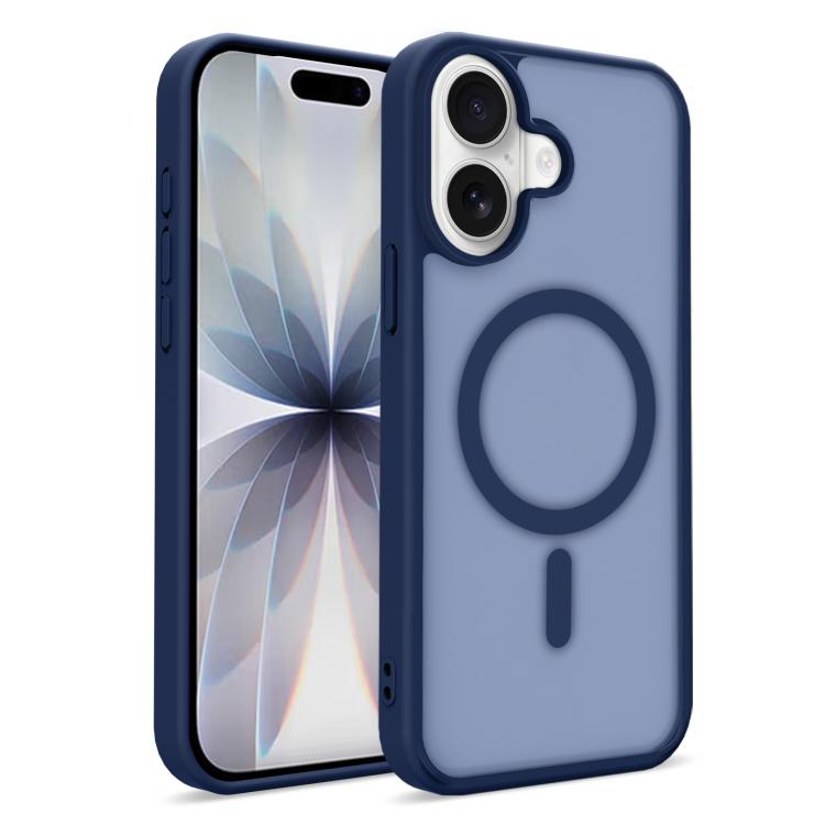 For iPhone 17 Skin-Friendly Magnetic Shockproof TPU Hybrid PC Phone Case(Blue)