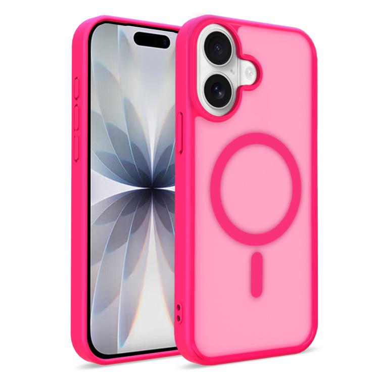 For iPhone 17 Skin-Friendly Magnetic Shockproof TPU Hybrid PC Phone Case(Rose Red)