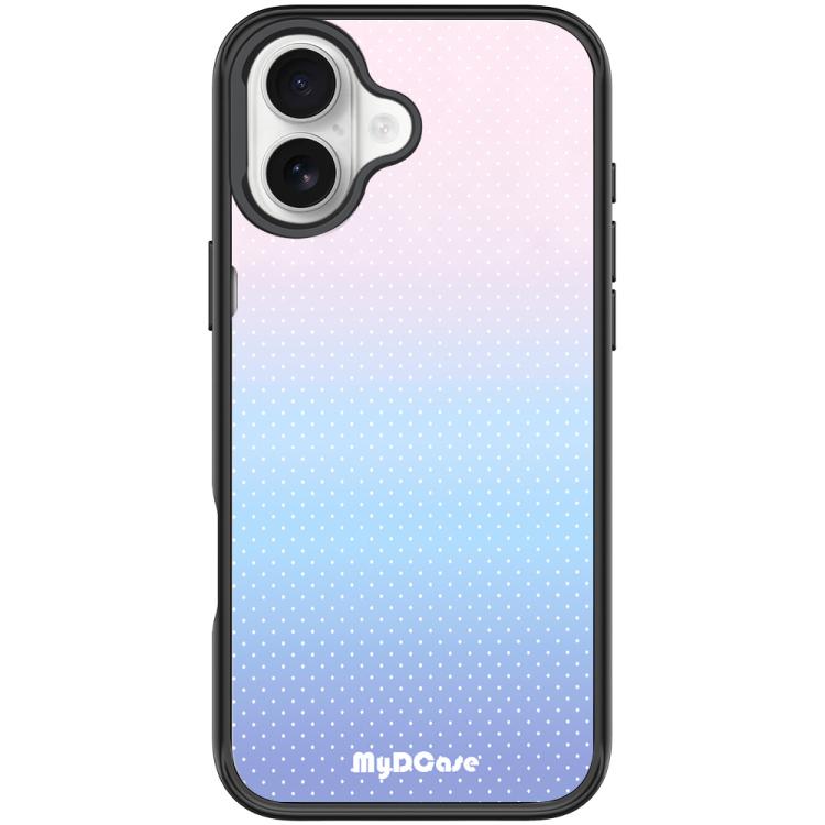 For iPhone 17 Sky Blue Dots Pattern Magnetic Phone Case(Black)