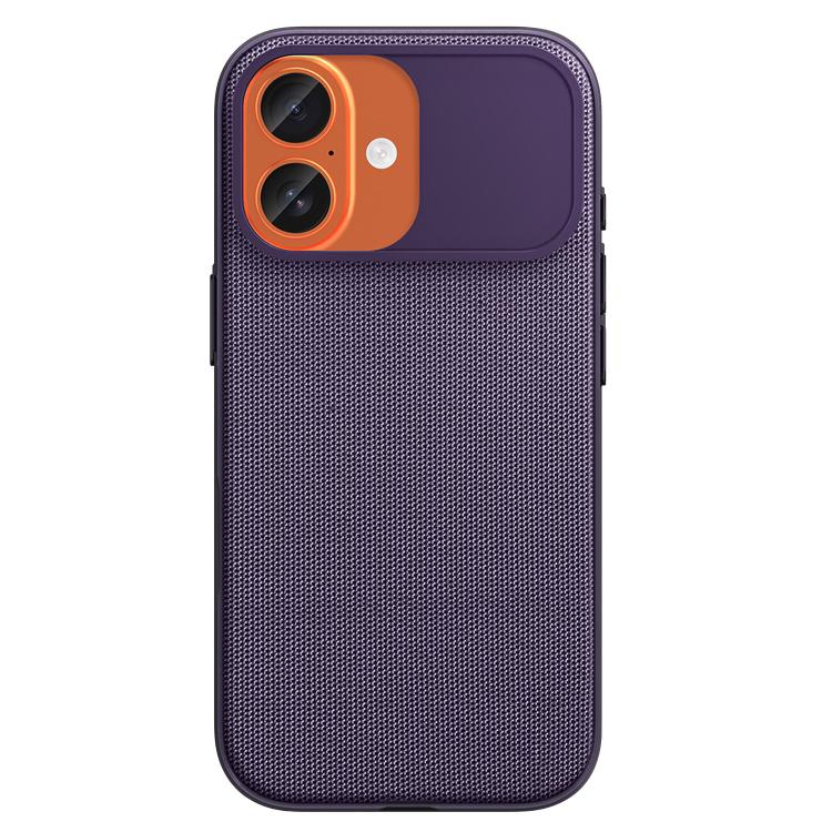 For iPhone 17 Tech Fabric Texture PC Magnetic Phone Case with AI Camera Button(Purple)