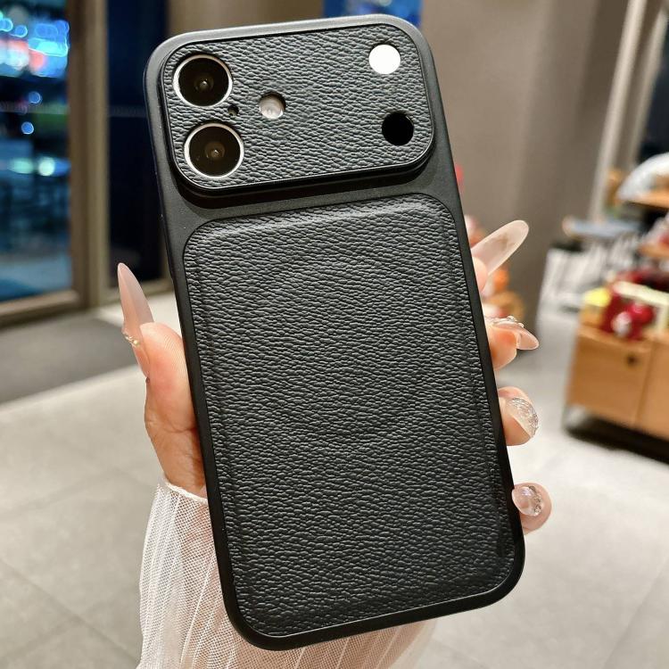 For iPhone 17 Transforms Into 17 Large Window Litchi Texture Magnetic Phone Case(Black)