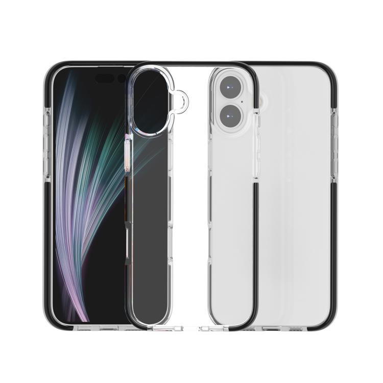 For iPhone 17 Two-color Shockproof High Transparency TPU Phone Case(Black)