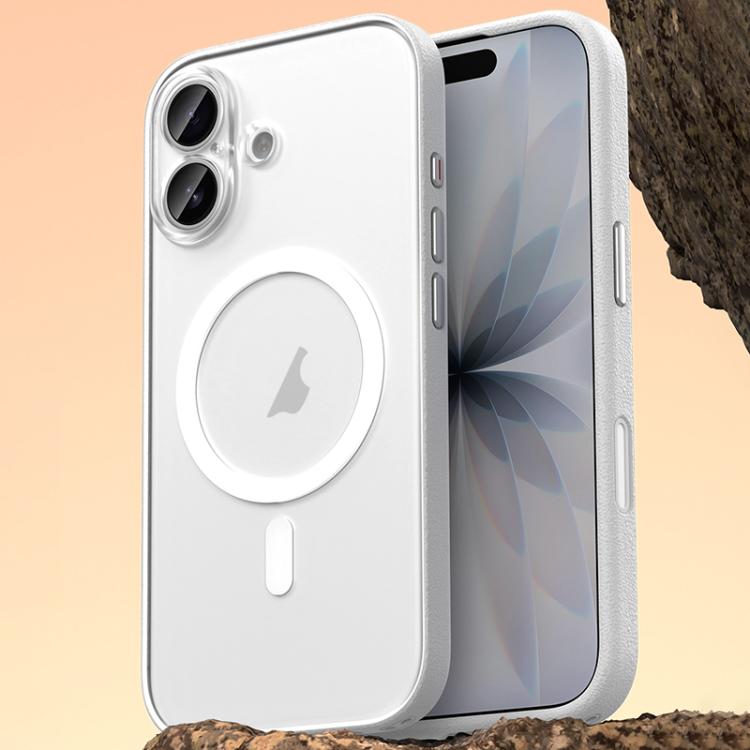 For iPhone 17 Vegan Leather Magnetic Phone Case(Cedar White)