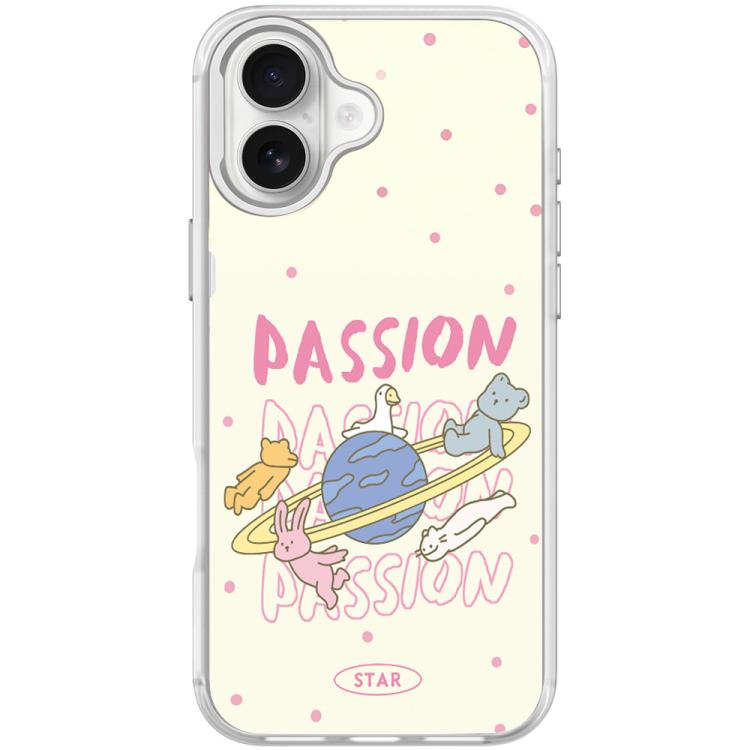 For iPhone 17 White Planet Pattern Magnetic Phone Case(Transparent White)