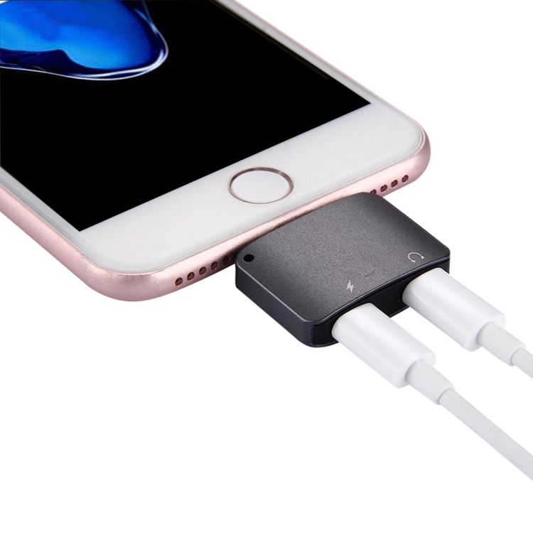 For iPhone 7 & 7 Plus 8 Pin Male to 8 Pin Female Charger & 8 Pin Female Audio Adapter, Support iOS 10.3.1 Mobile Phones (Grey)