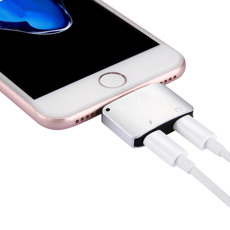 For iPhone 7 & 7 Plus 8 Pin Male to 8 Pin Female Charger & 8 Pin Female Audio Adapter, Support iOS 10.3.1 Mobile Phones (Silver)