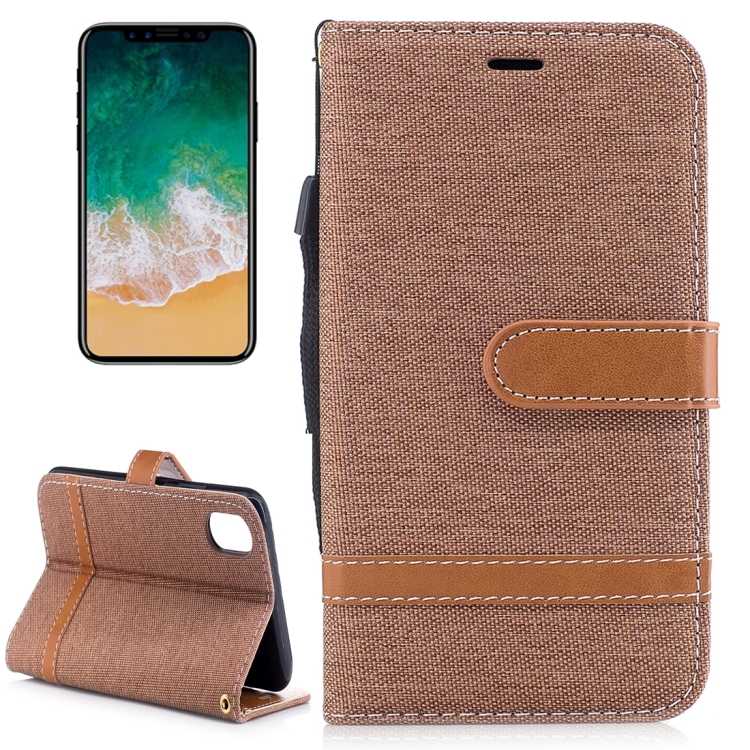 For iPhone 8 Denim Texture Horizontal Flip Leather Case with Holder & Card Slots & Wallet & Lanyard, Small Quantity Recommended Before iPhone 8 Launching (Brown)