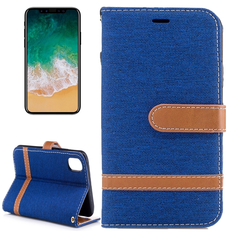 For iPhone 8 Denim Texture Horizontal Flip Leather Case with Holder & Card Slots & Wallet & Lanyard, Small Quantity Recommended Before iPhone 8 Launching (Dark Blue)