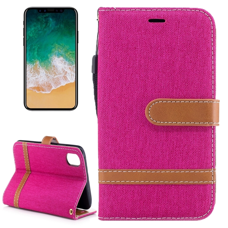 For iPhone 8 Denim Texture Horizontal Flip Leather Case with Holder & Card Slots & Wallet & Lanyard, Small Quantity Recommended Before iPhone 8 Launching (Magenta)