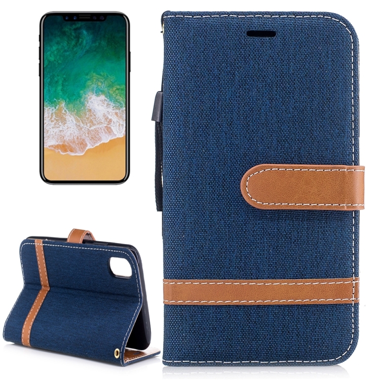 For iPhone 8 Denim Texture Horizontal Flip Leather Case with Holder & Card Slots & Wallet & Lanyard, Small Quantity Recommended Before iPhone 8 Launching (navy)