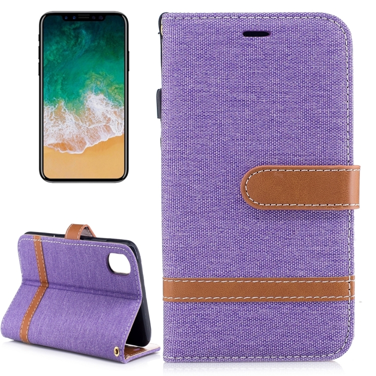 For iPhone 8 Denim Texture Horizontal Flip Leather Case with Holder & Card Slots & Wallet & Lanyard, Small Quantity Recommended Before iPhone 8 Launching (Purple)