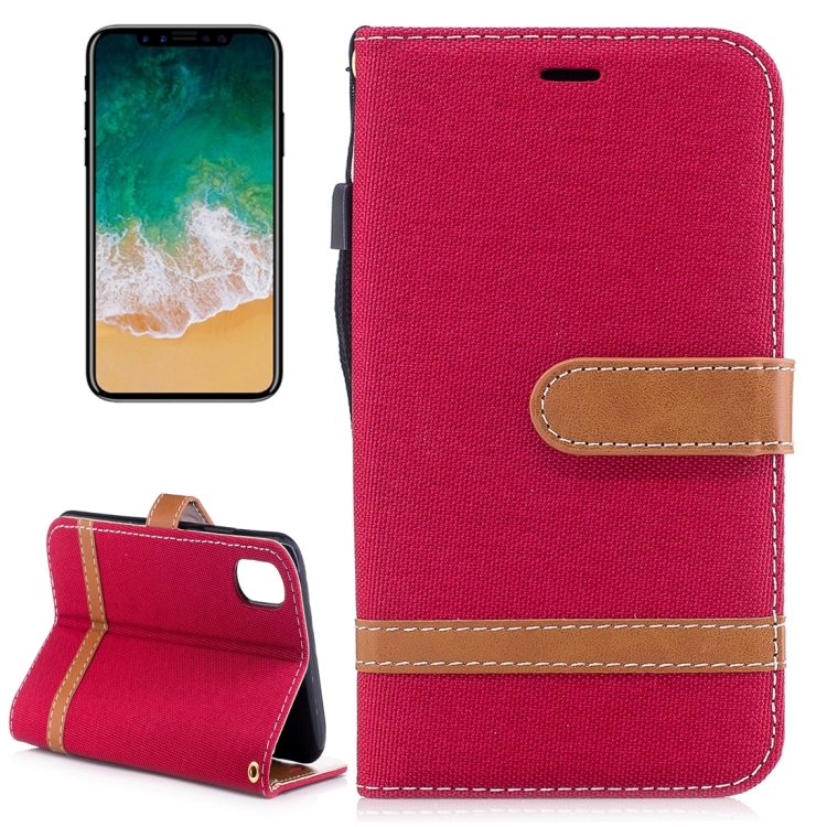 For iPhone 8 Denim Texture Horizontal Flip Leather Case with Holder & Card Slots & Wallet & Lanyard, Small Quantity Recommended Before iPhone 8 Launching (Red)