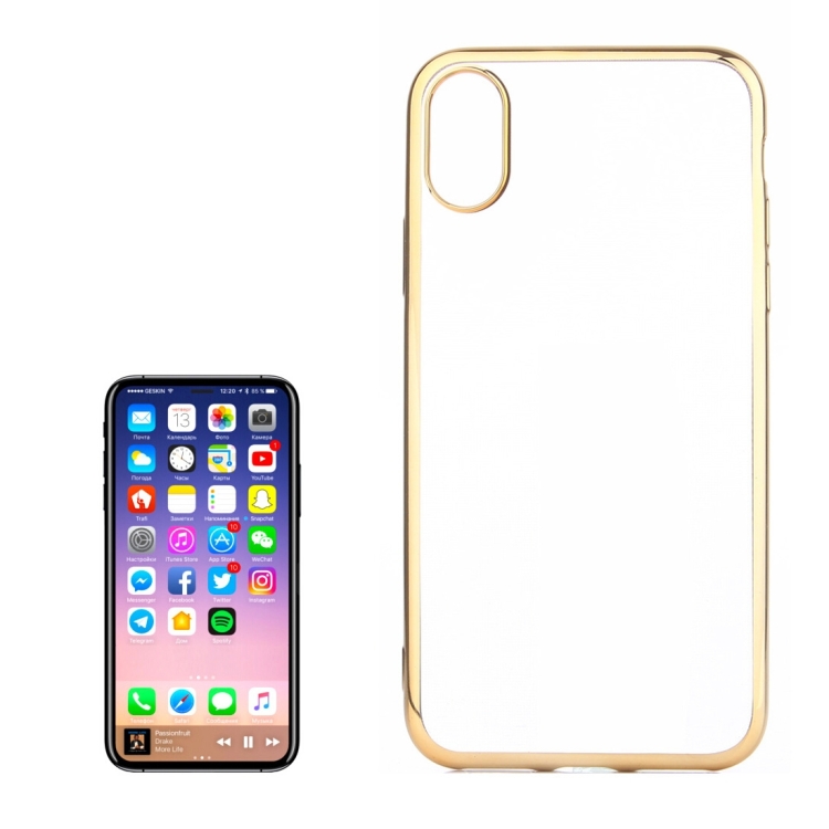 For iPhone 8 Electroplating Side TPU Protective Back Cover Case, Small Quantity Recommended Before iPhone 8 Launching(Gold)