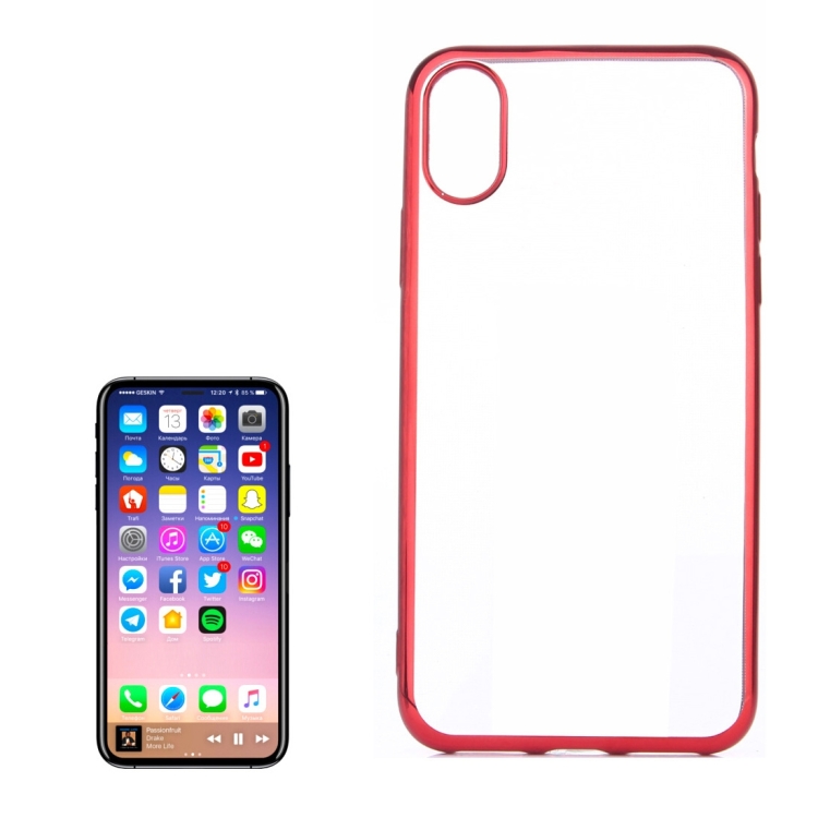 For iPhone 8 Electroplating Side TPU Protective Back Cover Case, Small Quantity Recommended Before iPhone 8 Launching(Red)