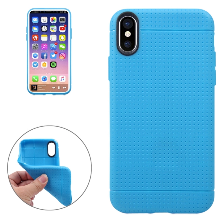 For iPhone 8 Honeycomb TPU Dropproof Protective Back Cover Case, Small Quantity Recommended Before iPhone 8 Launching(Blue)