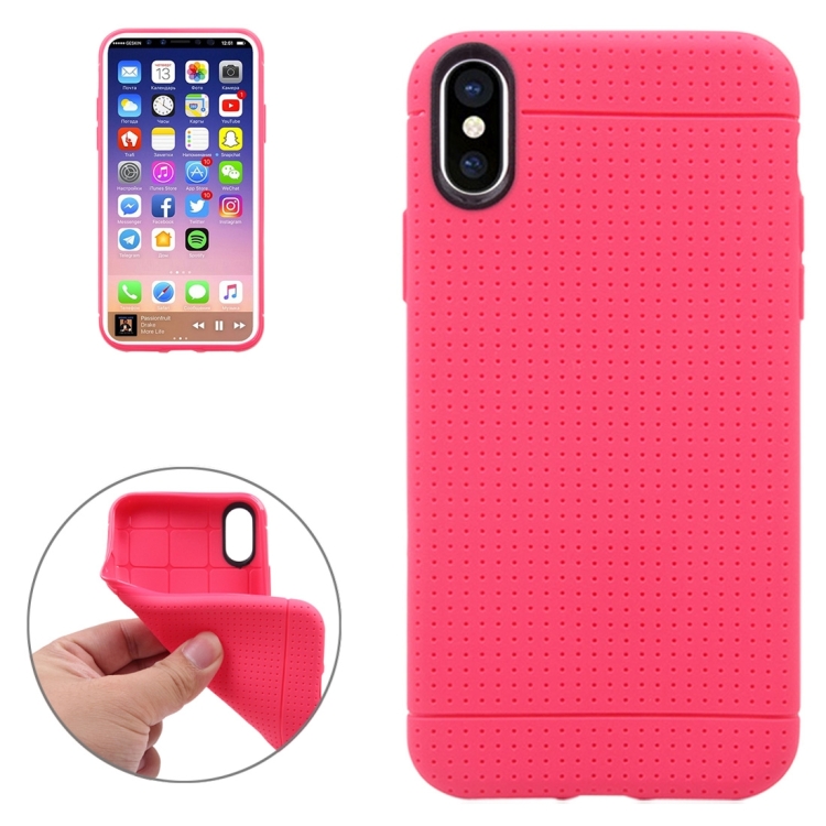 For iPhone 8 Honeycomb TPU Dropproof Protective Back Cover Case, Small Quantity Recommended Before iPhone 8 Launching(Magenta)