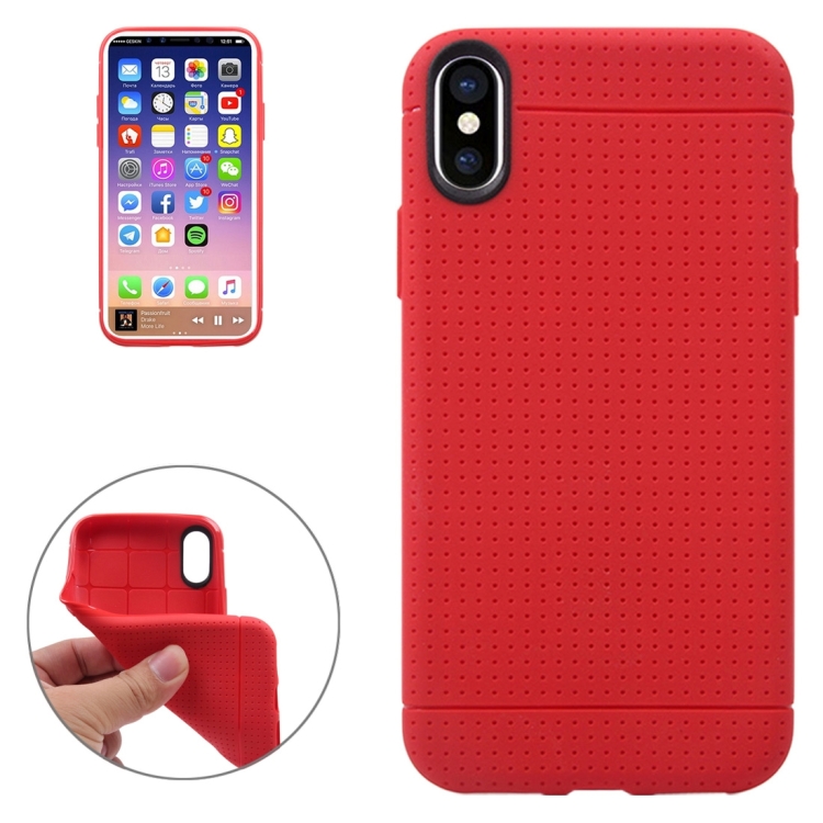 For iPhone 8 Honeycomb TPU Dropproof Protective Back Cover Case, Small Quantity Recommended Before iPhone 8 Launching(Red)