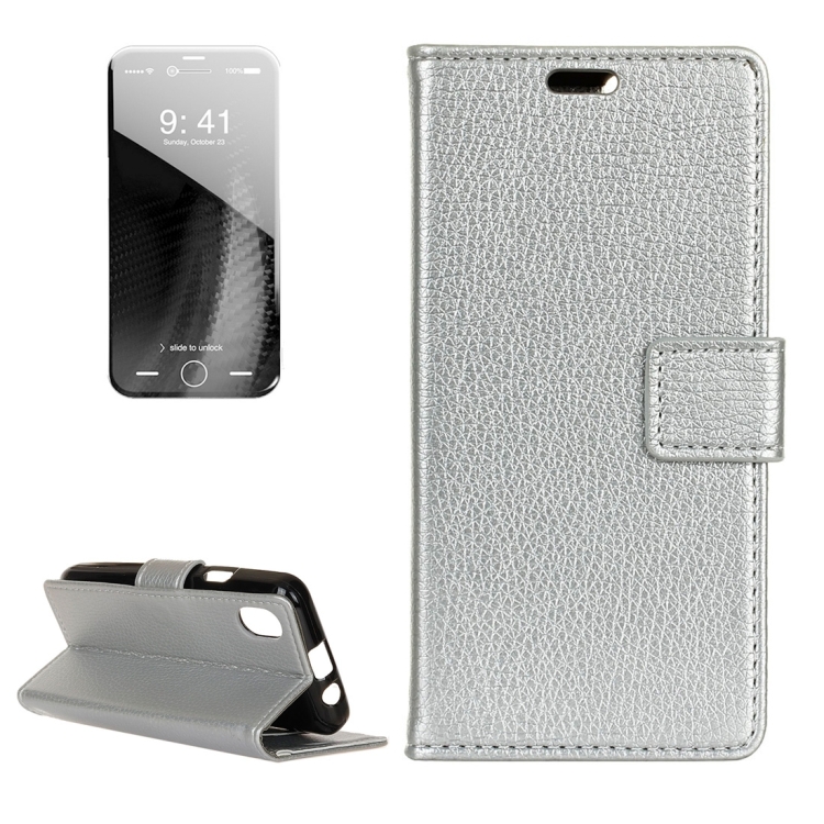 For iPhone 8 Litchi Texture Horizontal Flip Leather Case with Holder & Card Slots & Wallet & Photo Frame, Small Quantity Recommended Before iPhone 8 Launching(Silver)