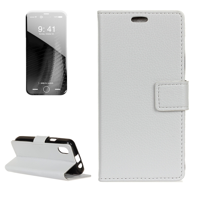 For iPhone 8 Litchi Texture Horizontal Flip Leather Case with Holder & Card Slots & Wallet & Photo Frame, Small Quantity Recommended Before iPhone 8 Launching(White)