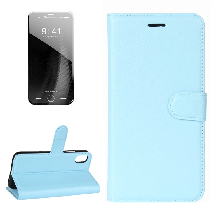 For iPhone 8 Litchi Texture Horizontal Flip Leather Case with Holder & Card Slots & Wallet, Small Quantity Recommended Before iPhone 8 Launching(Blue)