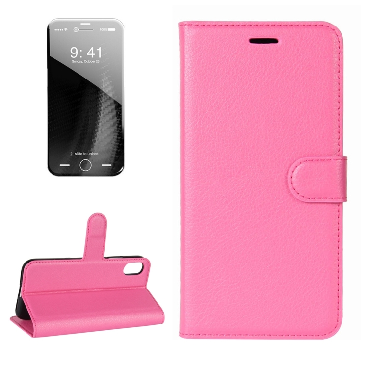 For iPhone 8 Litchi Texture Horizontal Flip Leather Case with Holder & Card Slots & Wallet, Small Quantity Recommended Before iPhone 8 Launching(Magenta)