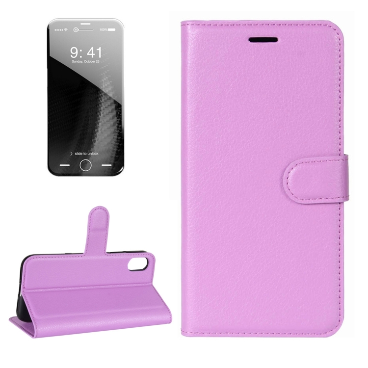 For iPhone 8 Litchi Texture Horizontal Flip Leather Case with Holder & Card Slots & Wallet, Small Quantity Recommended Before iPhone 8 Launching(Purple)