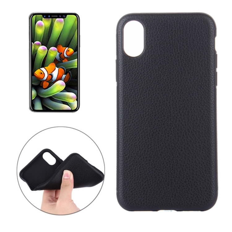 For iPhone 8 Litchi Texture Shockproof Protective Back Cover Case, Small Quantity Recommended Before iPhone 8 Launching (Black)