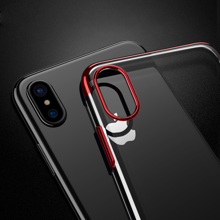 For iPhone 8 Three Sections Electroplating Side TPU Protective Back Cover Case, Small Quantity Recommended Before iPhone 8 Launching(Red)