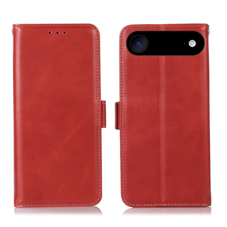 For iPhone Air Crazy Horse Top Layer Cowhide Leather Phone Case(Red)