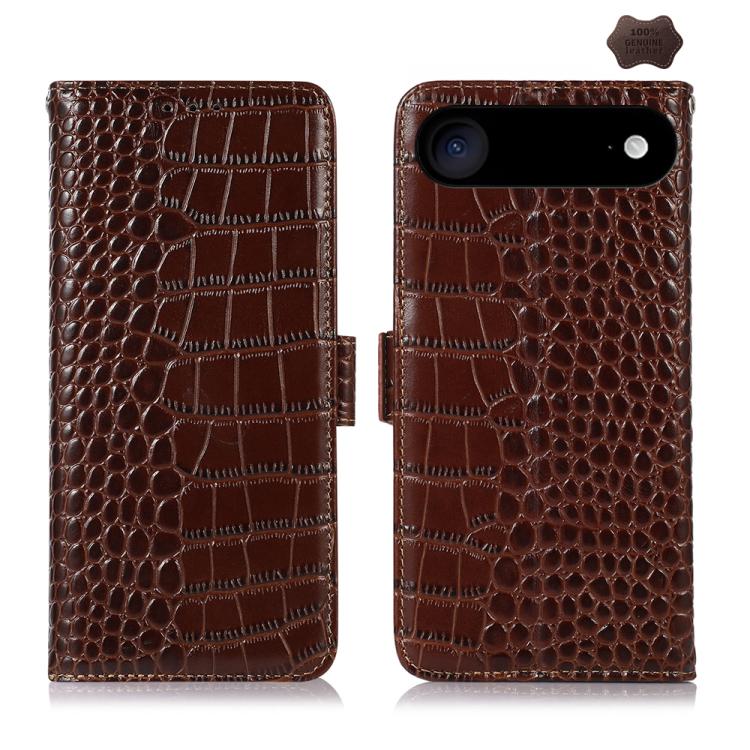 For iPhone Air Crocodile Top Layer Cowhide Leather Phone Case(Brown)