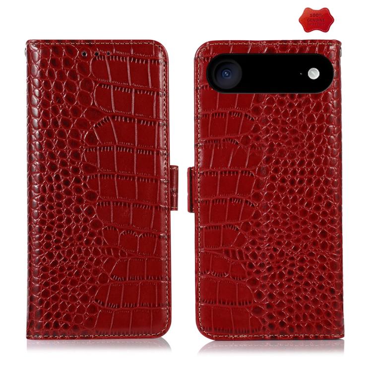 For iPhone Air Crocodile Top Layer Cowhide Leather Phone Case(Red)