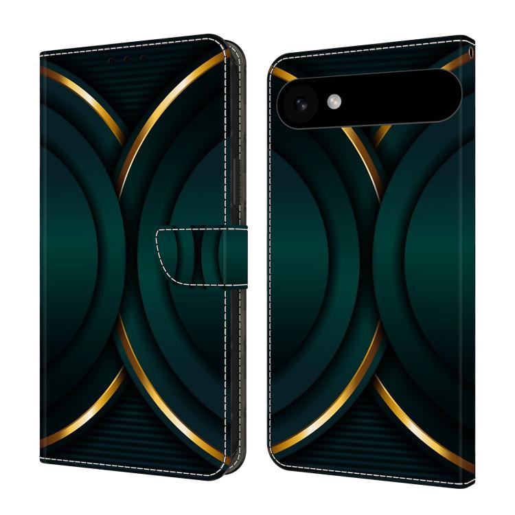 For iPhone Air Crystal-Like Painted Vegan Leather Phone Case(Gold Rimmed Outline)